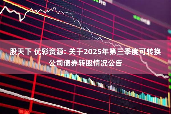股天下 优彩资源: 关于2025年第三季度可转换公司债券转股情况公告
