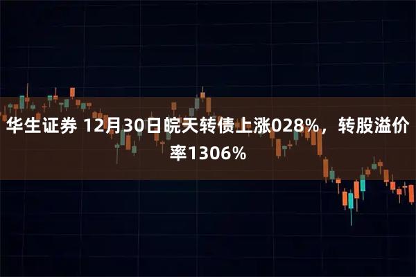 华生证券 12月30日皖天转债上涨028%,转股溢价率1306%